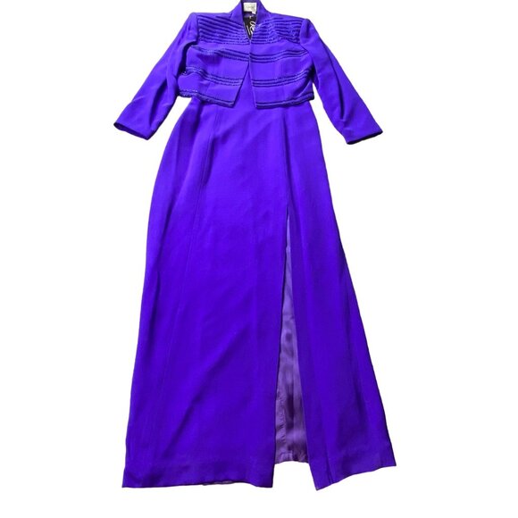 Rimini By Shaw Dress Womens 6  Blue Evening Gown Jacket Set 100% Silk Elegant‎ - Picture 2 of 16